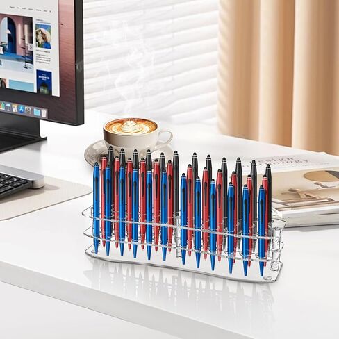 3 Pack Acrylic Pen Holder, 26-Slot Clear Pencil Display Stand, Eyebrow Pen Stands, Makeup Brush Rack Organizer, Art Brush Desk Stand Organizer for Home, Store, School Office Supplies in Saudi Arabia
