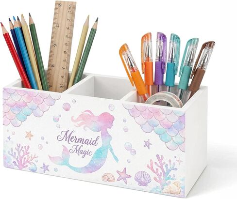 Wildflower Pen Pencil Holder for Office Desk Spring Wildflower Office Decor Wooden Floral Organizer Desktop Decor Gift for Girls Spring Makeup Brush Toothbrush Holder for Bathroom Desk Accessories in Saudi Arabia