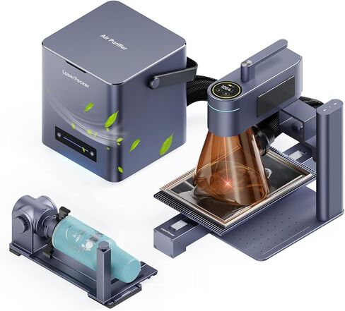 LaserPecker LP4 Dual Laser Engraver & Cutter, 10W Diode + 2W IR Portable Laser Engraving Machine 4000mm/s High Speed 8K Ultra-Precise for Jewelry, Metal, Wood, Leather in Saudi Arabia