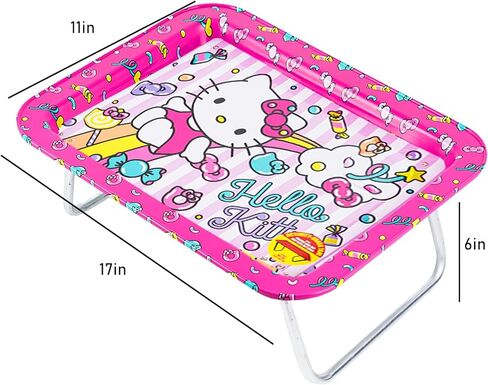 مكتب كمبيوتر محمول Hello Kitty - حزمة مع صينية مستطيلة مقاس 17 بوصة مع ملصقات أرجل بالإضافة إلى المزيد | صينية كمبيوتر محمول Hello Kitty للمدرسة وأنشطة السفر in Kuwait