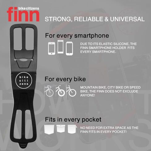 Universal Smartphone Bicycle Mount, 100% Silicone, Compact, Light, Portable | Easy No Tools Mount | All Weather Use, UV Resistant | Durable | Made in Austria (Red) in Kuwait