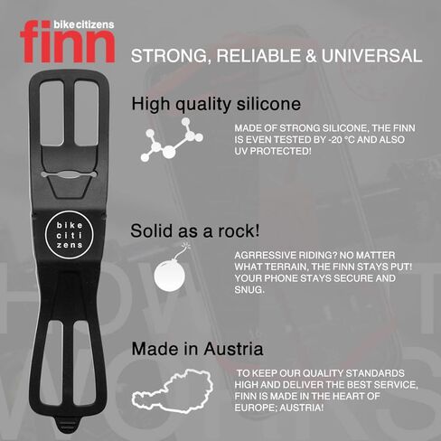 Universal Smartphone Bicycle Mount, 100% Silicone, Compact, Light, Portable | Easy No Tools Mount | All Weather Use, UV Resistant | Durable | Made in Austria (Red) in Kuwait