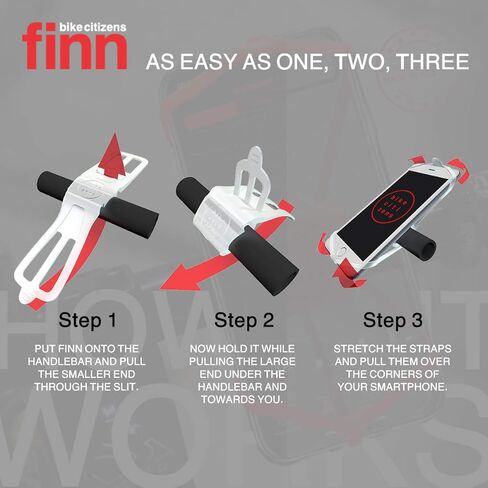 Universal Smartphone Bicycle Mount, 100% Silicone, Compact, Light, Portable | Easy No Tools Mount | All Weather Use, UV Resistant | Durable | Made in Austria (Red) in Kuwait