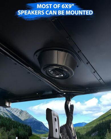 SAUTVS 2PCS UTV 6 by 9 Inch Roof Speakers Pods Waterproof Dustproof Universal 6x9 Overhead Speakers Panels Enclosures Holder for Can-Am/Polaris/Kawasaki/Honda/Yamaha Accessories in Kuwait