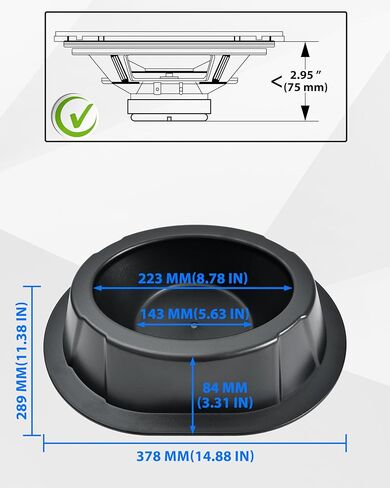 SAUTVS 2PCS UTV 6 by 9 Inch Roof Speakers Pods Waterproof Dustproof Universal 6x9 Overhead Speakers Panels Enclosures Holder for Can-Am/Polaris/Kawasaki/Honda/Yamaha Accessories in Kuwait