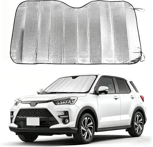 Car Windshield Sun Shade, Double Thickening Bubble Sun Shade, Foldable Front Window Sunshade with Suction Cups, UV-Blocking Sun Visor, Keeps Vehicle Cool for Most Cars SUVs (55"x27.5") in Saudi Arabia