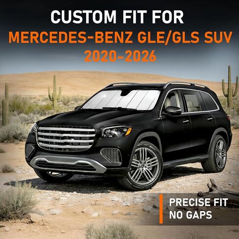 Custom Fit 2020-2026 GLE Windshield Sun Shade for Mercedes-Benz GLE/GLS SUV 2020 2021 2022 2023 2024 2025 2026 - Upgraded 6-Layer with Triple Laminate Core Front Window Shade with Storage Bag in Saudi Arabia