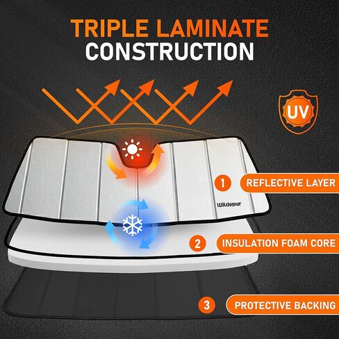 Custom Fit 2020-2026 GLE Windshield Sun Shade for Mercedes-Benz GLE/GLS SUV 2020 2021 2022 2023 2024 2025 2026 - Upgraded 6-Layer with Triple Laminate Core Front Window Shade with Storage Bag in Saudi Arabia