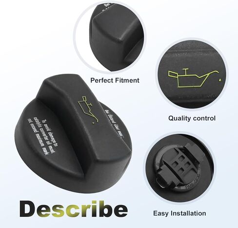 UOIENRT 80989 Engine Oil Fill Cap Replacement for Audi, Replacement for Volkswagen Select Models, 06B103485C in Kuwait