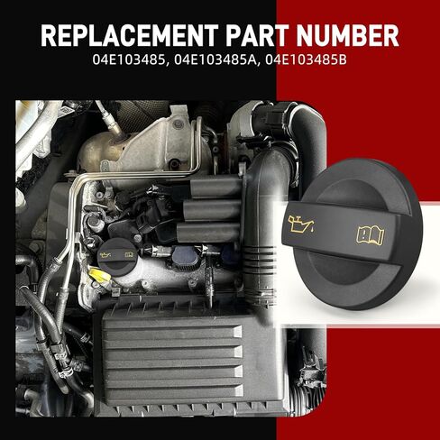 غطاء حشو زيت المحرك Bevinsee 04E103485A متوافق مع Volkswagen Golf Jetta، متوافق مع A1 A3 RS3 Q2 لـ 1.0 TSI، 1.2 TSI، 1.4 TSI، 1.4 GTE Hybrid EA211، بلاستيك ABS ومطاط الفلور in Kuwait