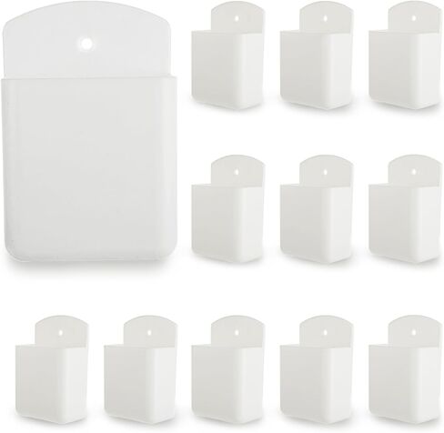 12 Pcs Remote Control Holder Wall Mount, White Self Adhesive Wall Organizer, TV Remote Holder Wall Pen Holder for Home, Office, School in Saudi Arabia