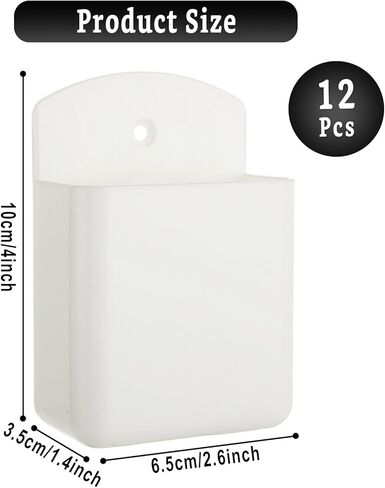 12 Pcs Remote Control Holder Wall Mount, White Self Adhesive Wall Organizer, TV Remote Holder Wall Pen Holder for Home, Office, School in Saudi Arabia