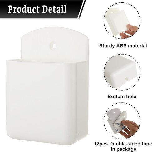 12 Pcs Remote Control Holder Wall Mount, White Self Adhesive Wall Organizer, TV Remote Holder Wall Pen Holder for Home, Office, School in Saudi Arabia