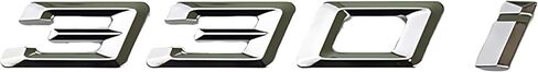 330i Emblem Decal Car Numbers Letters Decal Plating Badge 3D Metal Style Fit for 330i Car Model Silver in Kuwait