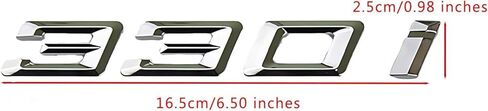 330i Emblem Decal Car Numbers Letters Decal Plating Badge 3D Metal Style Fit for 330i Car Model Silver in Kuwait