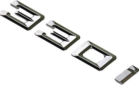330i Emblem Decal Car Numbers Letters Decal Plating Badge 3D Metal Style Fit for 330i Car Model Silver in Kuwait