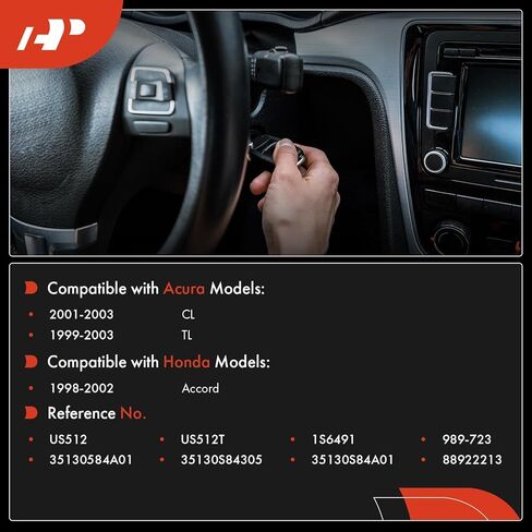 مفتاح تشغيل الإشعال 5 شفرات A-Premium متوافق مع Honda Accord 1998-2002 & Acura TL 1999-2003, CL 2001-2003 in Kuwait