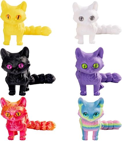 6 PCS Colorful 3D Printed Cat Fidget 3D Print Animals Fidget Toys Decor Stress Relief for Adults Kids, Perfect Desk Pets for Kids Classroom in Saudi Arabia