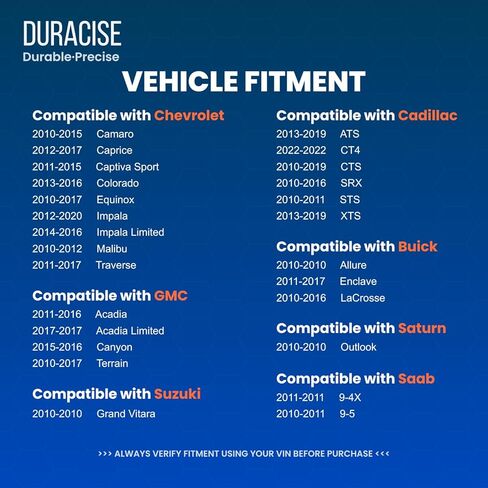 DURACISE Crankshaft Position Sensor Compatible with 2010-2020 Chevrolet Equinox, Traverse, Impala, Malibu & 2011-2017 Buick Enclave, LaCrosse & 2010-2019 Cadillac CTS, SRX & GMC Terrain, OEM #12615626 in Kuwait
