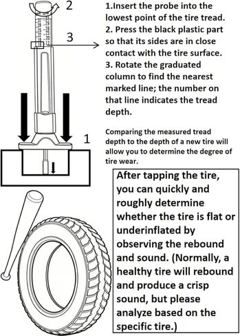17 in Tire Pressure Checker,Tire Thumper Heavy-Duty Tire Checker Bat,Tire Sound Testing Tool,Tire Thumper for Truckers,Tire Knocker,Tire Inspection,Tire Bat for Truckers,Fish Thumper in Saudi Arabia