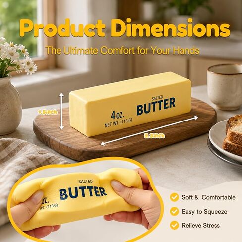 2 PCS Slow Rising Squishy Butter Squishy Toys,Squeeze Butter Stick, Soft Squeeze Stress Relief for Anxiety Relief and Focus, Sensory Fidget Toys for Office and Home in Saudi Arabia