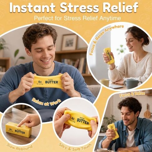 2 PCS Slow Rising Squishy Butter Squishy Toys,Squeeze Butter Stick, Soft Squeeze Stress Relief for Anxiety Relief and Focus, Sensory Fidget Toys for Office and Home in Saudi Arabia