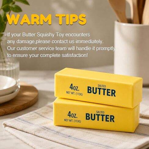 2 PCS Slow Rising Squishy Butter Squishy Toys,Squeeze Butter Stick, Soft Squeeze Stress Relief for Anxiety Relief and Focus, Sensory Fidget Toys for Office and Home in Saudi Arabia