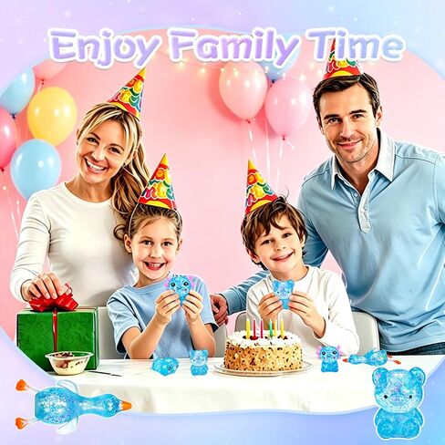 4 Pack Sugar Squishy, Squishy Fidget Toys Glitter Squeeze Toys , Stress Relief Sensory Toy Bear Axolotl & Duck Squishy Toys, Gel Stress Balls for Adults & Kids, Birthday Gifts Party Favors in Saudi Arabia