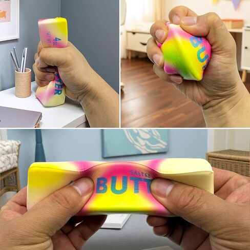 2PCS Rainbow Butter Stick Squishy, Slow Rising Squishy Toys, Slow Rebound Stress Relief Squeeze Toys Gifts for Kids Adults, Cheese Dumpling Squishy Fidget Toys for Classroom Office Travel Relaxation in Saudi Arabia