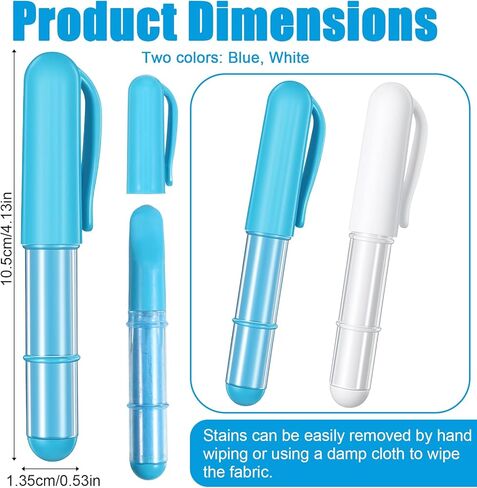2Pcs Fabric Chalk for Sewing, Chalks Pencils for Sewings, Sewing Chalk for Fabric, Wipeable and Washable Markers for Cloth, Leather(Blue, White) in Saudi Arabia