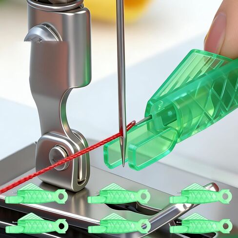 10Pcs Sewing Machine Needle Threader Automatic Needle Threader Tool for Hand Sewing & Embroidery, Quick Loop Threaders, SimpleSewing Supplies & Accessories for Elderly, Green in Kuwait