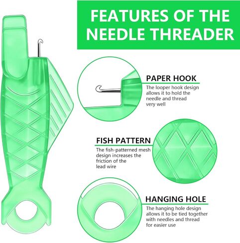 10Pcs Sewing Machine Needle Threader Automatic Needle Threader Tool for Hand Sewing & Embroidery, Quick Loop Threaders, SimpleSewing Supplies & Accessories for Elderly, Green in Kuwait