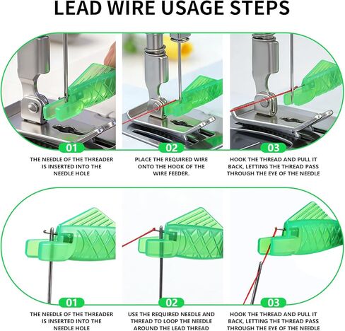 10Pcs Sewing Machine Needle Threader Automatic Needle Threader Tool for Hand Sewing & Embroidery, Quick Loop Threaders, SimpleSewing Supplies & Accessories for Elderly, Green in Kuwait