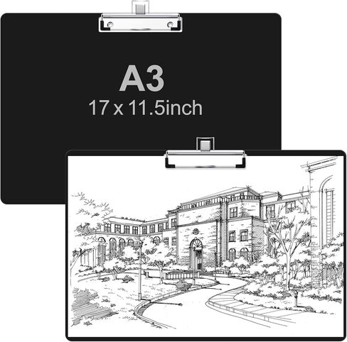 11x17 Tabloid Size Clipboard with Pen Holder, Black Large Horizontal Clip Board for Teachers, Students, Lawyer, Landscape Layout, with Low Profile Clip, Office & School Supplies in Saudi Arabia