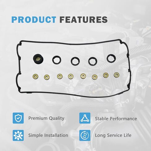 Engine Valve Cover Gasket Set Compatible with Acura Integra L4 1.8L B18A1 B18B1 Replacement for Honda CRV L4 2.0L B20B4 B20Z2 1994 1995 1996 1997 1998 1999 2000 2001 Replace VS50362R in Kuwait