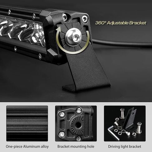 52in LED Light Bar, Single Row Flood Spot Beam Combo 12v Offroad Driving Light Fog Work Strip Lights Waterproof for Boat ATV Utv SUV Pickup 4x4 Truck Can Am X3 Light Roof Bumper in Saudi Arabia