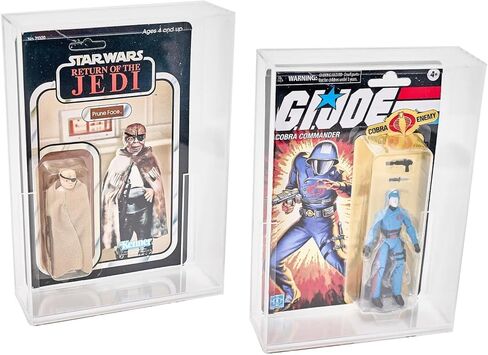 The Premium Action Figure Display Case Compatible with Carded Star Wars, GI Joe, Collectible Toy Figurines, 3mm Thick Protective Hard Acrylic Plexiglass for Hobbyists or Collectors in Kuwait
