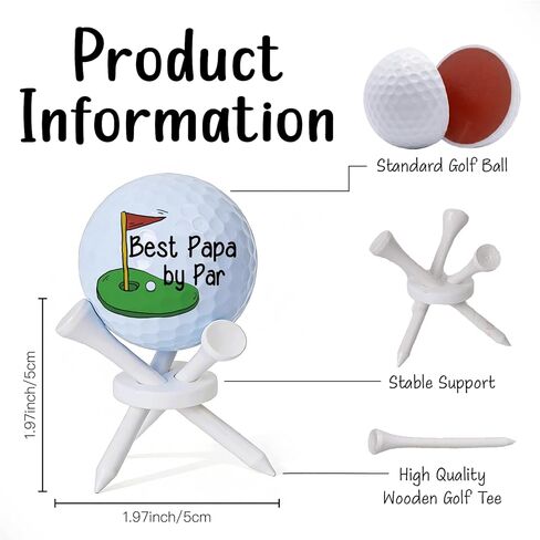for Men Dad Papa, Funny Birthday Gift for Dad Father Golfers Daddy Papa from Daughter Son, Best Papa by Par Golf Ball Golf Accessories Tabletop Display Stand Decor in Saudi Arabia