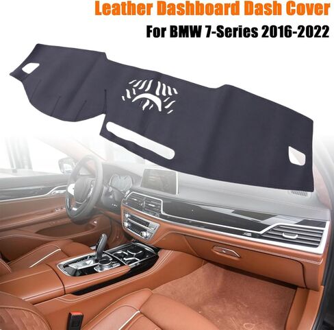 Leather Dash Mat Dashboard Cover Dashmat Interior Pad Compatible with BMW 7-Series 2016-2022 in Kuwait