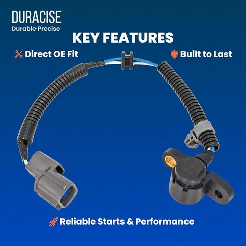 DURACISE Engine Crankshaft Position Sensor Compatible with 1999-2000 Honda Civic 1.6L, 1996-1997 Honda Civic del Sol 1.6L, 1997-2001 Honda CR-V 2.0L, 1994-2001 Acura Integra 1.8L, OEM #37500P72A01 in Kuwait