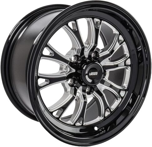 عجلة JEGS SSR سبايك 15 × 8 | 5 × 4.75 بوصة. تباعد نمط مسمار العجلة | +27 ملم إزاحة | 5.5 بوصة مسافة خلفية | أسود لامع مع لمسات بارزة مطحونة | 3.27 بوصة تتحمل المركز in Kuwait