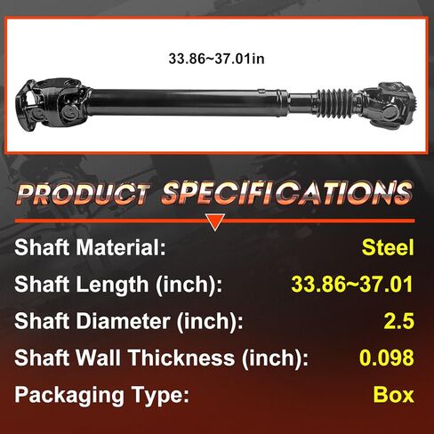 Front Drive Shaft Fit for Dodge Ram 2500, Ram 3500 2005-2010 & Ram 2500, 3500 2011-2013, 4WD Manual Transmission, Prop Shaft Driveshaft Assembly Replace# 52853143AE, 52123111AA in Kuwait