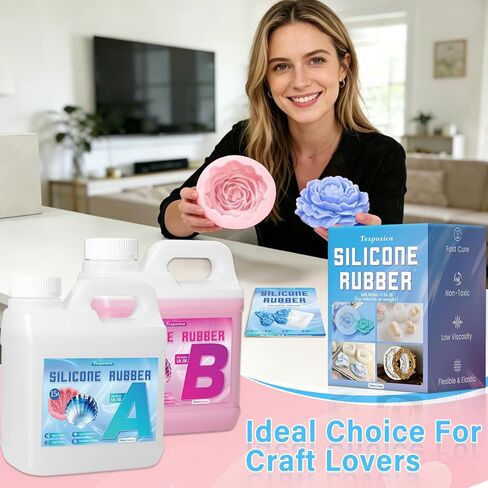 Silicone Mold Making Kit 68oz, 15A Platinum Cure Silicone Rubber, Liquid Silicone for Mold Casting of Resin/Soap/Candle/Wax/Concrete/Clay, Pink in Saudi Arabia