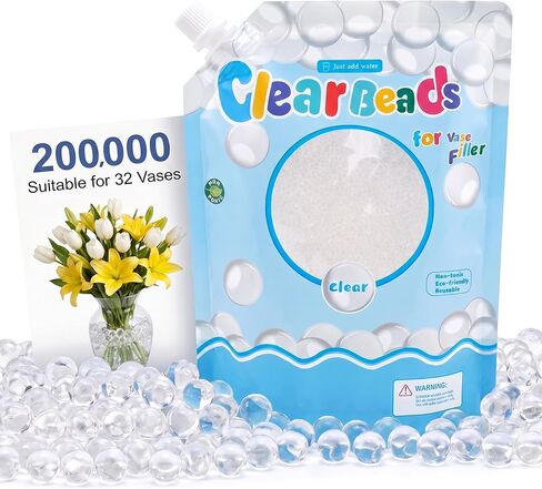 200,000 Clear Beads for Vases, Transparent Vase Filler, Christmas Decoration, Wedding Centerpiece, Floating Candles, Floral Decoration in Kuwait
