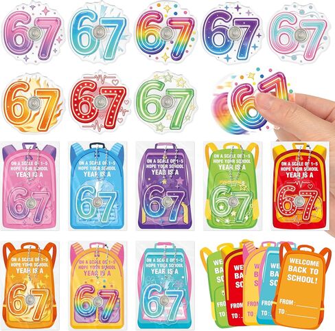 67 Fidget Spinner Party Favor - 24 Sets Spring Easter Gifts 6 7 Mini Colorful Fidget Spinner with Greeting Cards Anxiety Stress Relief Sensory Toy for Adult Office ADHD Birthday Goodie Bag in Saudi Arabia