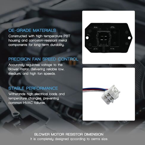 مقاوم محرك منفاخ HVAC مع حزام أسلاك متوافق مع Scion Xd 2008-2014 بديل لسيارة Toyota Yaris 2006-2014 Relpace 8713852030، JA1778 in Kuwait