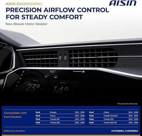 AISIN AFTERMARKET BMRFD-00385 HVAC Blower Motor Resistor - Compatible with Ford Escape 2013-2018, Focus 2012-2018, Fiesta 2014-2018, Transit Connect 2014-2015, Transit-150, Transit-250 in Kuwait