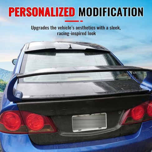 IKON MOTORSPORTS، جناح سقف النافذة الخلفية متوافق مع 2006-2015 Honda Civic Sedan 4-Door، نمط V أسود لامع ABS أعلى سقف واقي الزجاج الأمامي جناح سبويلر in Kuwait