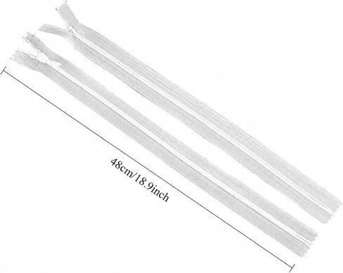 11pcs White Invisible Zippers for Sewing, Zip for DIY Clothing and Crafts, Durable and Easy to Install in Kuwait