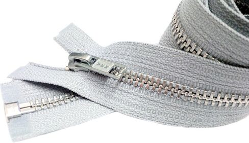 YKK® 23" Jacket Zipper YKK #5 Aluminum Metal - Medium Weight Separating - Color Steel Grey 119 (1 Zipper/Pack) in Kuwait